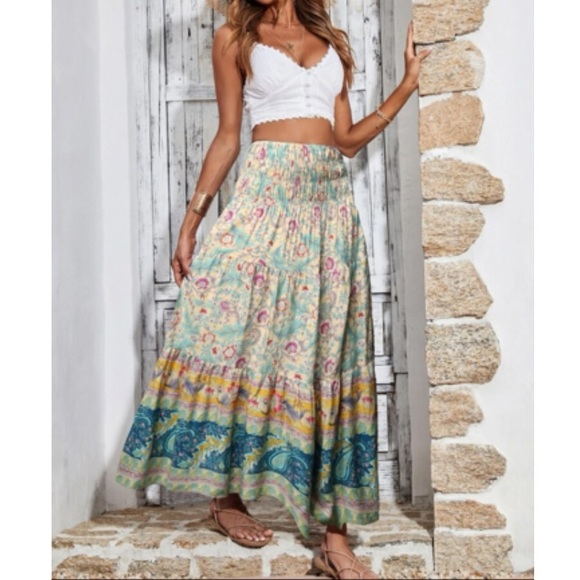 Boho floral print maxi skirt - Picture 2 of 13
